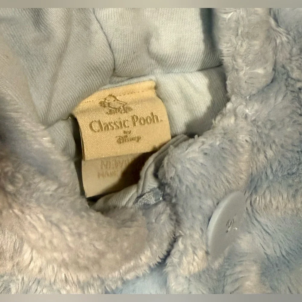 Disney Classic Pooh Hooded Footed Fleece One Piece | Newborn | Blue